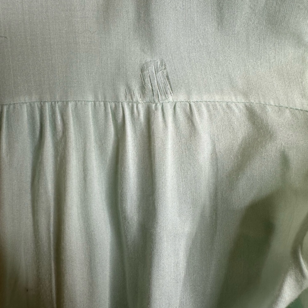 Vintage Light Blue Floral Embroidered Lace Trim Nightgown Dress - Picture 13 of 13